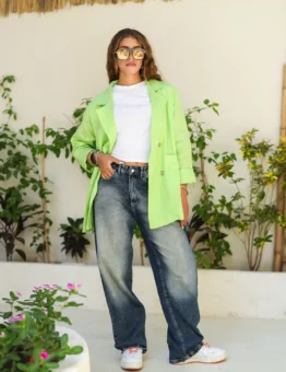 Pure Lenin oversized blazer : in lime
