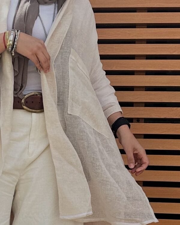 The sheer Linen  cardigan - Image 4