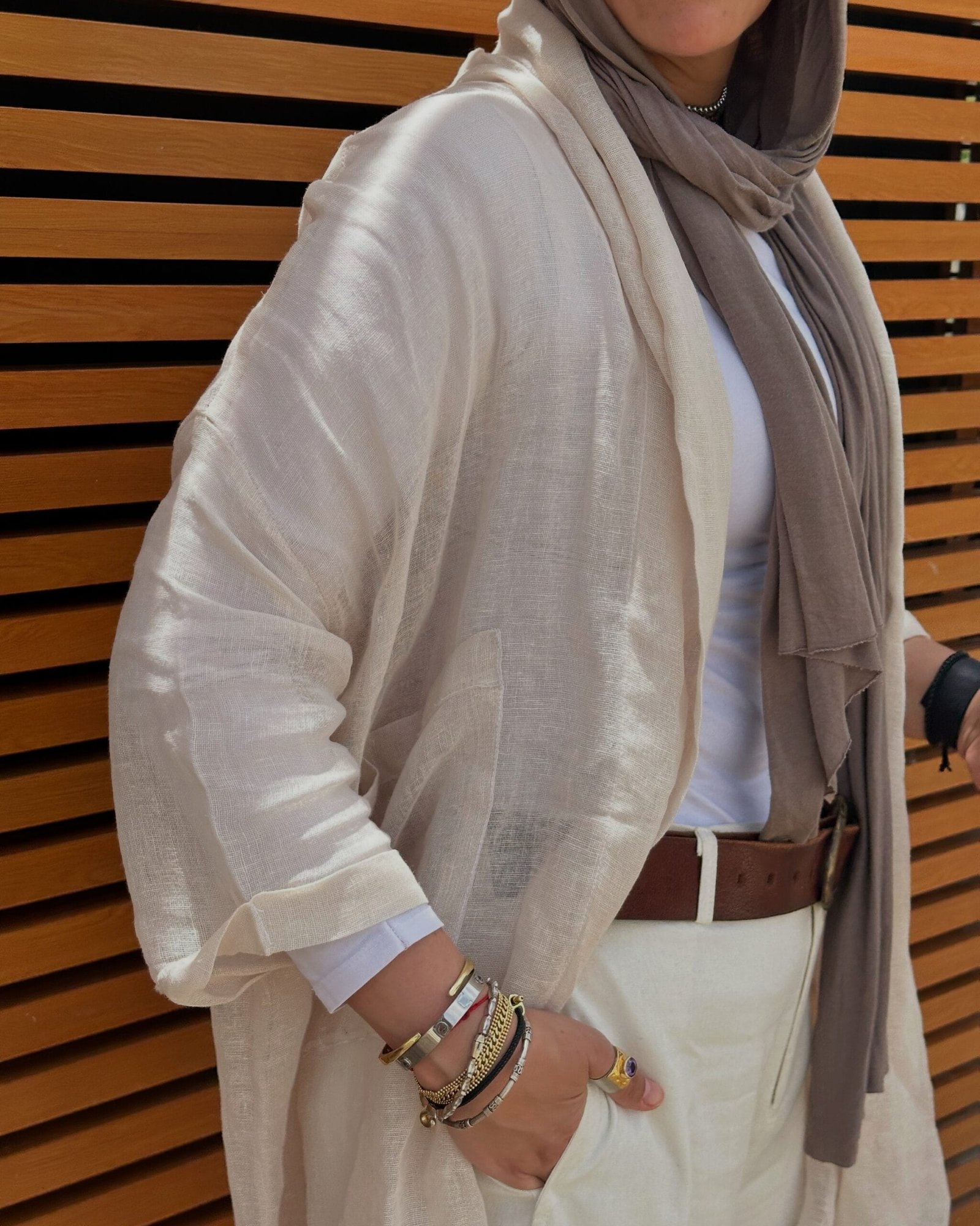 The sheer Linen  cardigan - Image 2