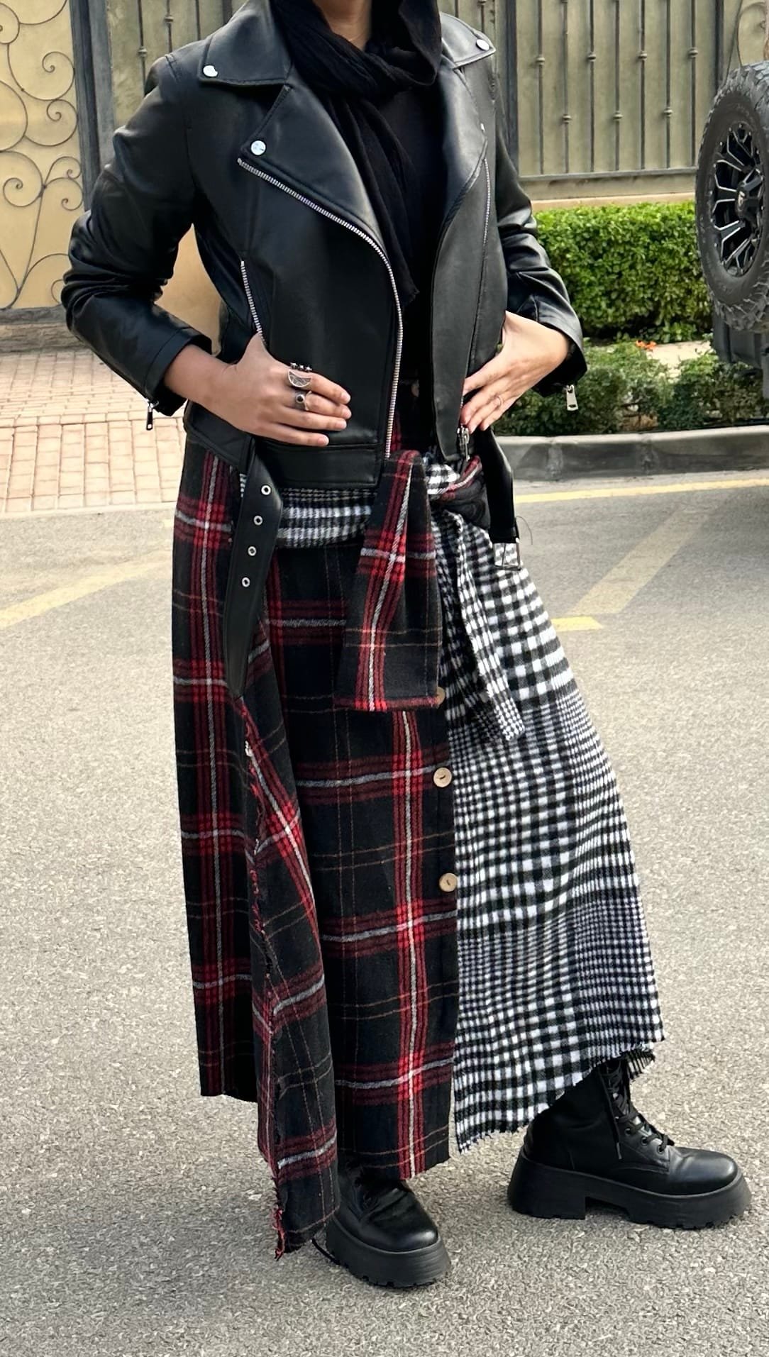 Wool duo wrap skirt