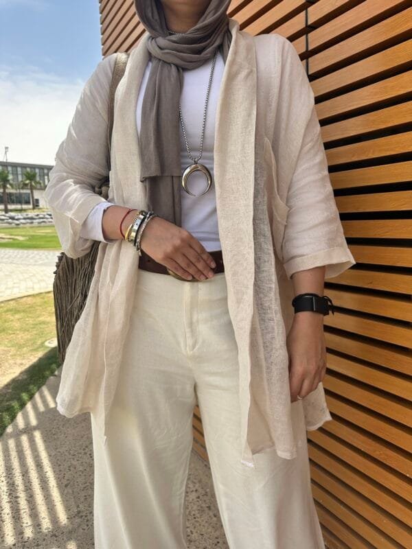 The sheer Linen  cardigan - Image 3