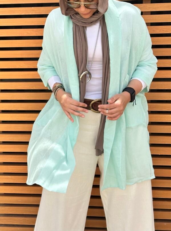The sheer linen cardigan - Image 2