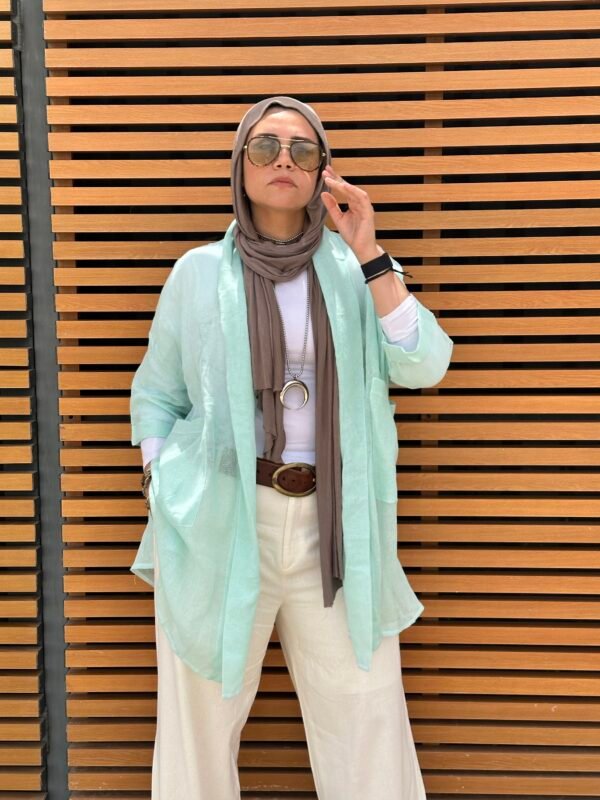 The sheer linen cardigan - Image 4