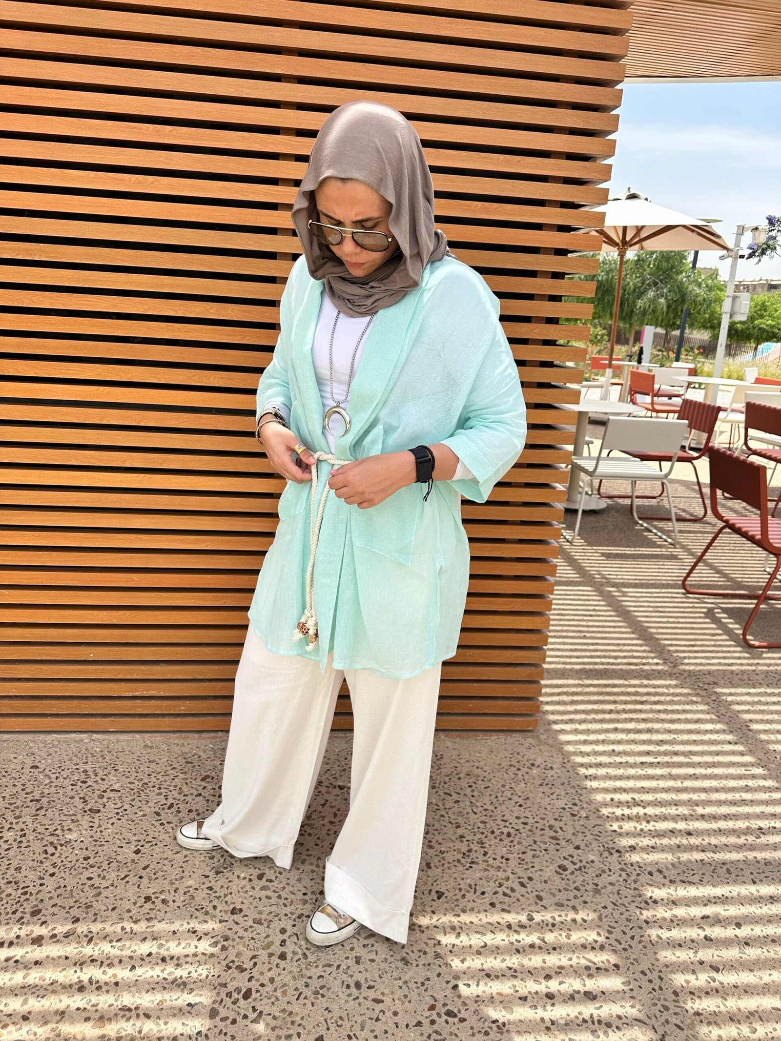 The sheer linen cardigan
