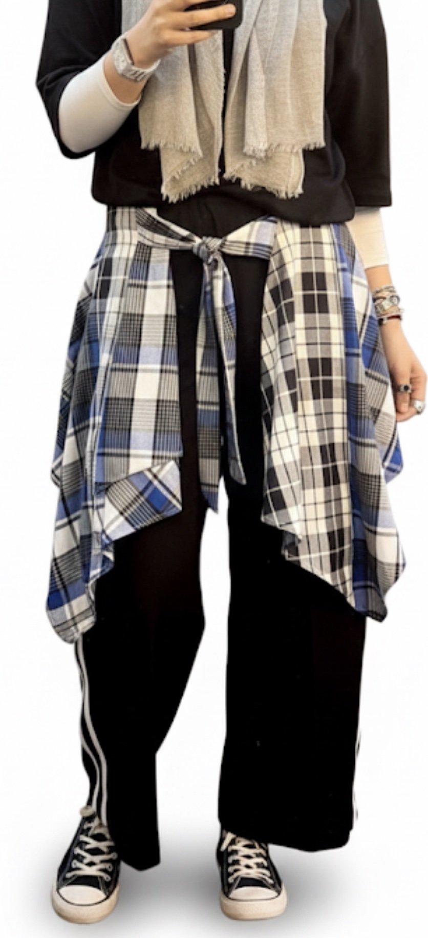 Checkered waist wrap